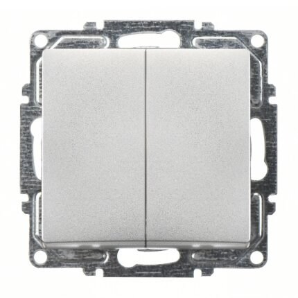 Visage Gümüş Vidalı Komütatör Anahtar - 10AX 250V - Günsan - 01281500-150103