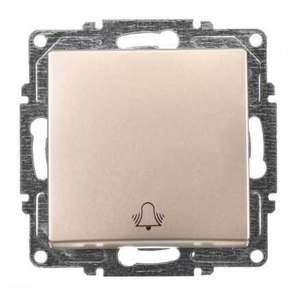 Visage Metalik Bej Vidalı Zil Butonu - 10AX 250V - Günsan - 01282500-150111