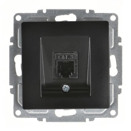 Visage Metalik Siyah Vidalı Nümeris Telefon Prizi (Cat3) - Günsan - 01283400-157120