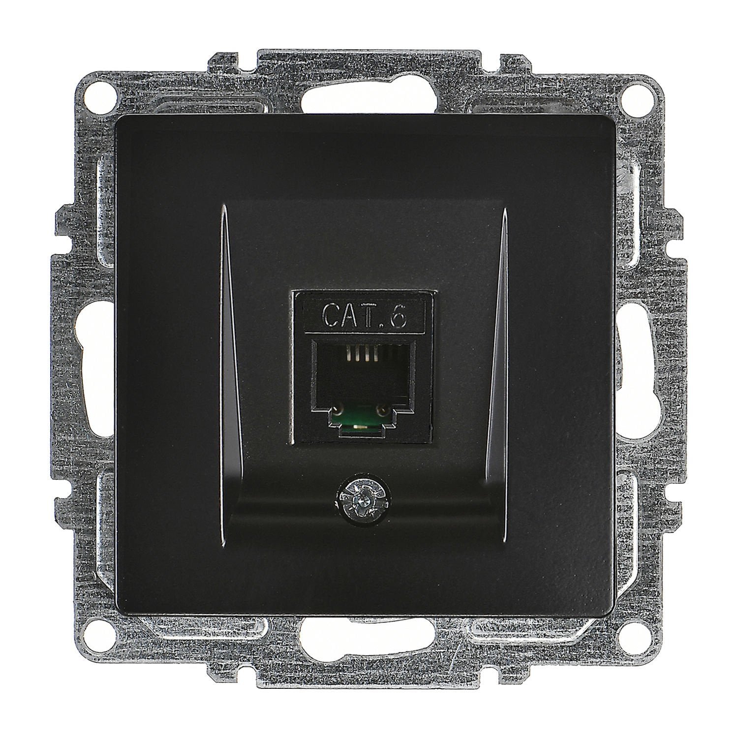 01283400-157169.jpg Visage Metalik Siyah Vidalı Tekli Data Prizi (RJ45 Cat6) - Günsan - 01283400-157169 - Görsel 1