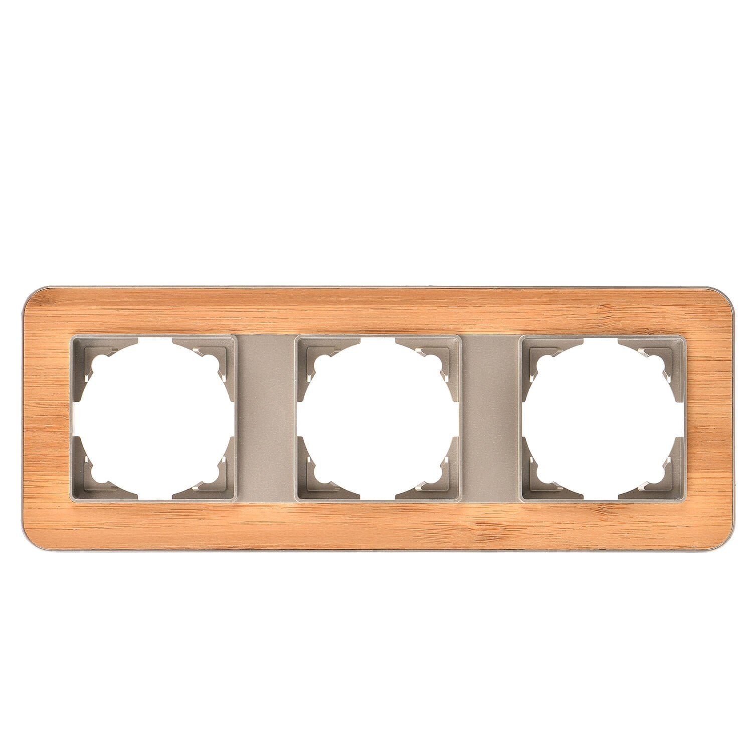 01382500-404143.jpg Radius Metalik Bej & Natural Bamboo Üçlü Çerçeve - Günsan - 01382500-404143 - Görsel 1
