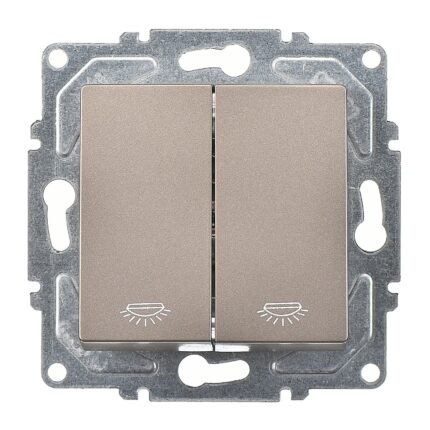 Eqona Mocha Vidalı Komütatör Liht Anahtar 10AX 250V - Günsan - 01403500-150356