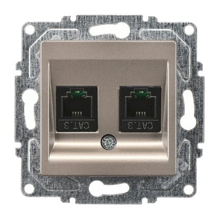 Eqona Mocha Vidalı İkili Nümeris Telefon Prizi (2 x Cat3) - Günsan - 01403500-157121