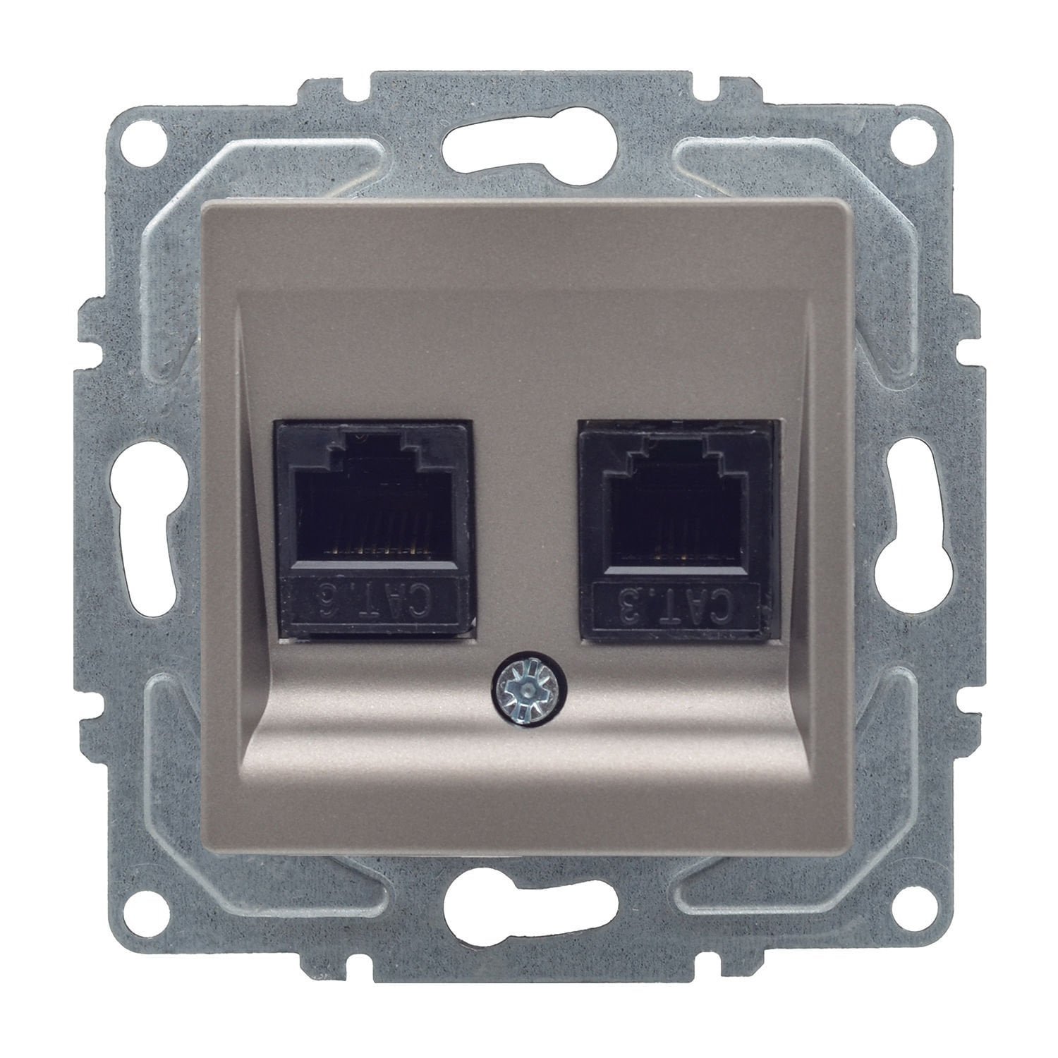 01403500-157171.jpg Eqona Mocha Vidalı Data & Nümeris Telefon Prizi (RJ45 Cat5E + Cat3) - Günsan - 01403500-157171 - Görsel 1