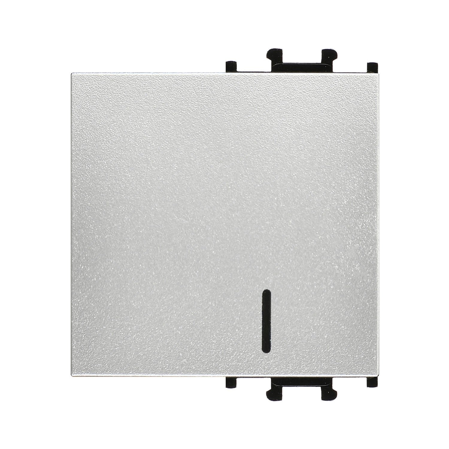 01431503-165102.jpg Domino Gümüş Kapak Işıklı Anahtar 2M - Günsan - 01431503-165102 - Görsel 1