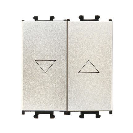 Domino Metalik Bej Çiftli Stor & Jaluzi Butonu - 2M - 16AX 250V - Günsan - 01432501-165125
