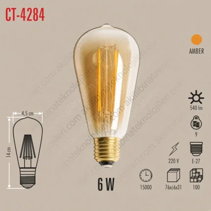 Cata CT-4284 6W Amber LED Ampul