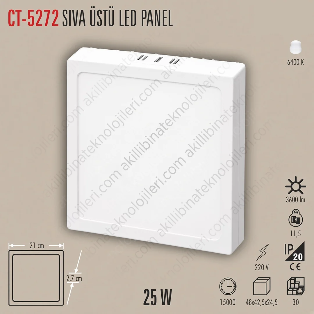 CT-5272 Cata CT-5272 26 W 6400K Beyaz LED Panel Armatür - Görsel 1