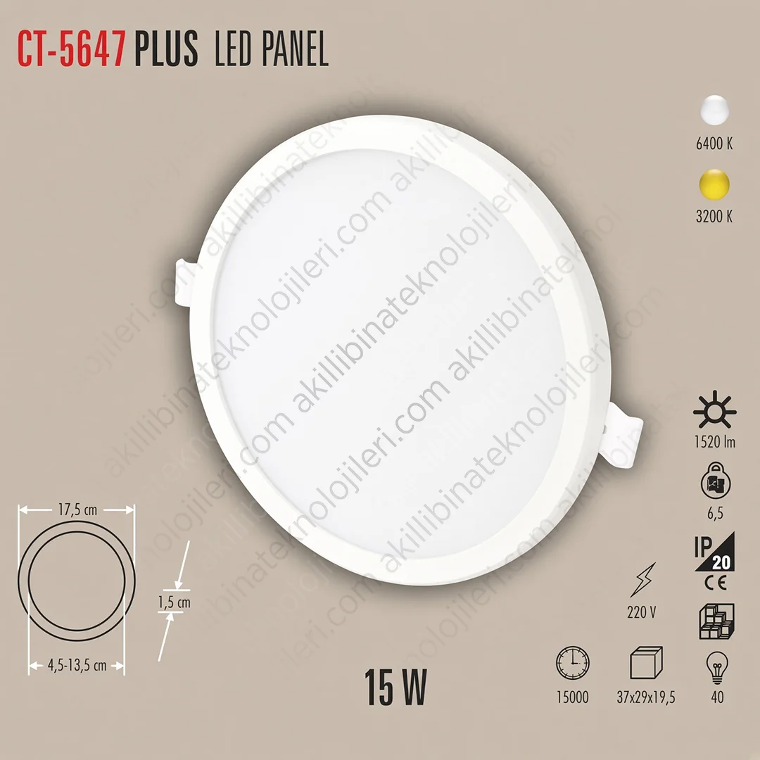 CT-5647 Cata CT-5647 15W LED Aydınlatma Ürünü - Görsel 1