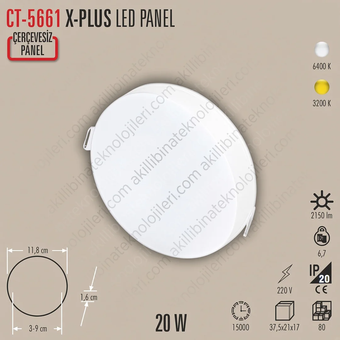 CT-5661 Cata CT-5661 20 W 2150 lm IP20 LED Aydınlatma - Görsel 1