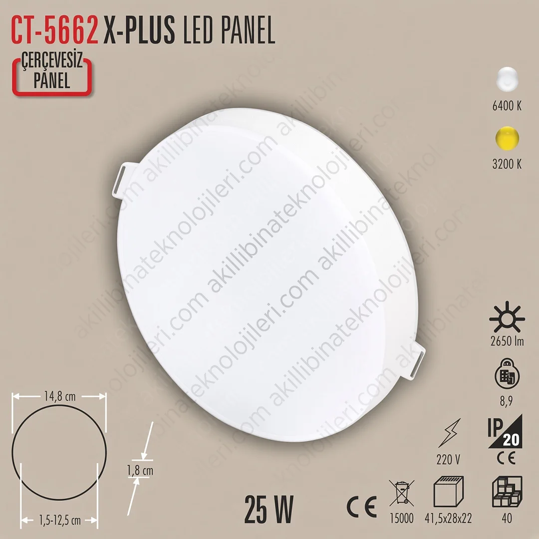 CT-5662 Cata CT-5662 25 W 2650 lm LED Armatür - Görsel 1