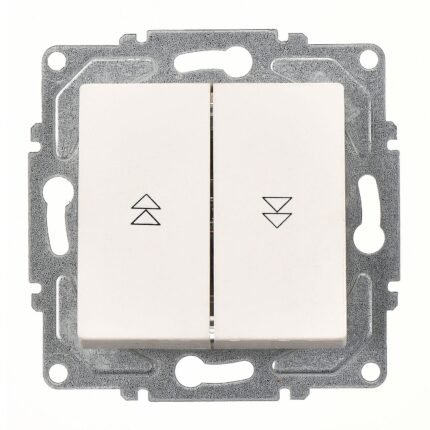 Eqona Fildişi Beyazı Jaluzi Kumanda Anahtarı - İki Düğmeli ve Klipsli 10AX 250V (İki Düğmeli) (klipsli) - Günsan - 01409300-250125