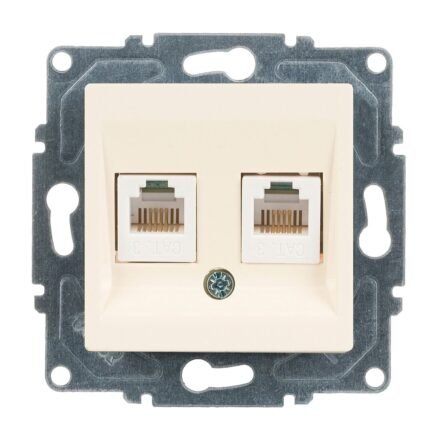 Eqona Krem Vidalı İkili Nümeris Telefon Prizi (2 x Cat3) - Günsan - 01401200-157121