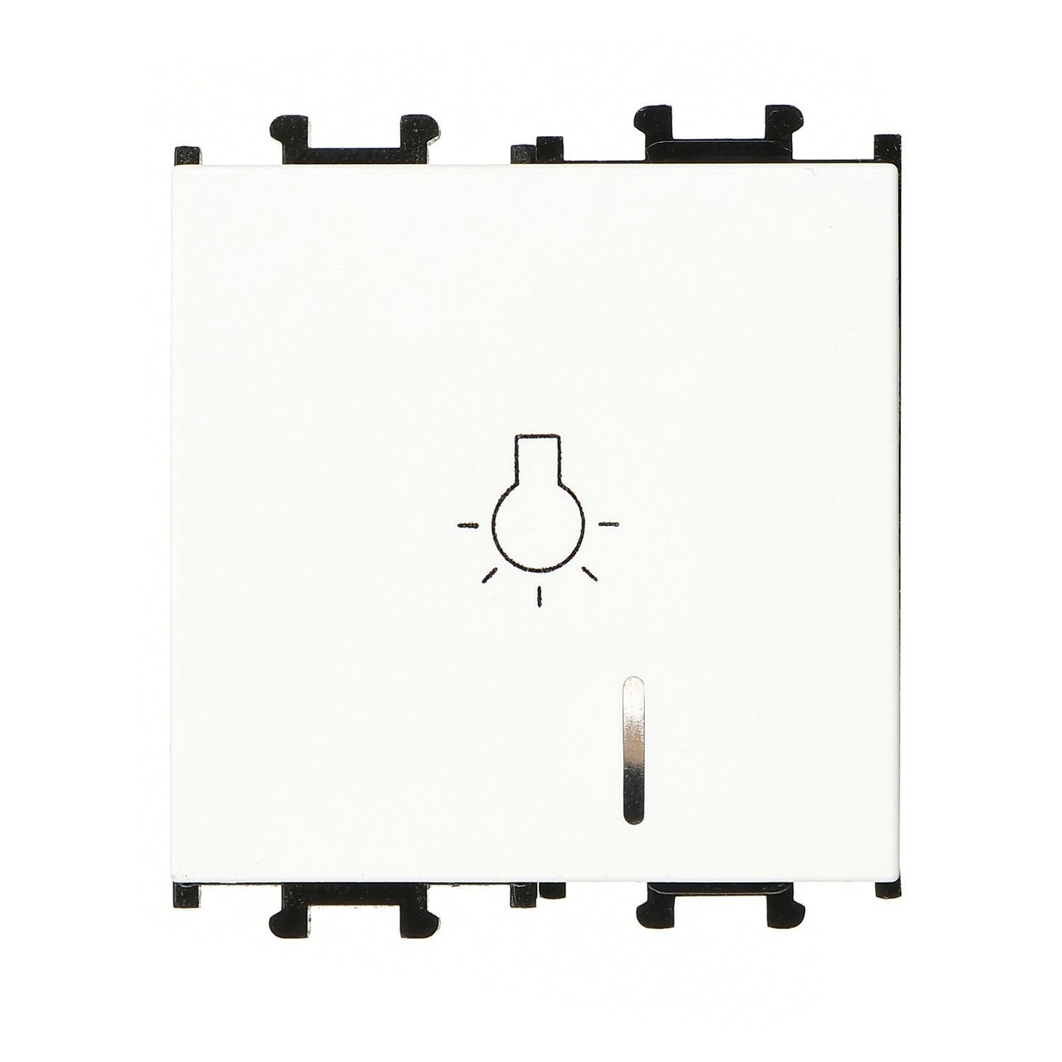 modulerbeyaz-2misikliliht.jpg Domino Beyaz Vidalı Işıklı Geniş Liht Anahtar - 2M - 16AX 250V - Günsan - 01431105-165106 - Görsel 1